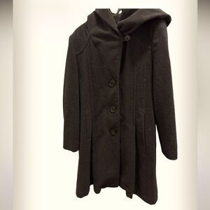 Laura Petite grey hooded Wool blend Elegant coat Sz 14